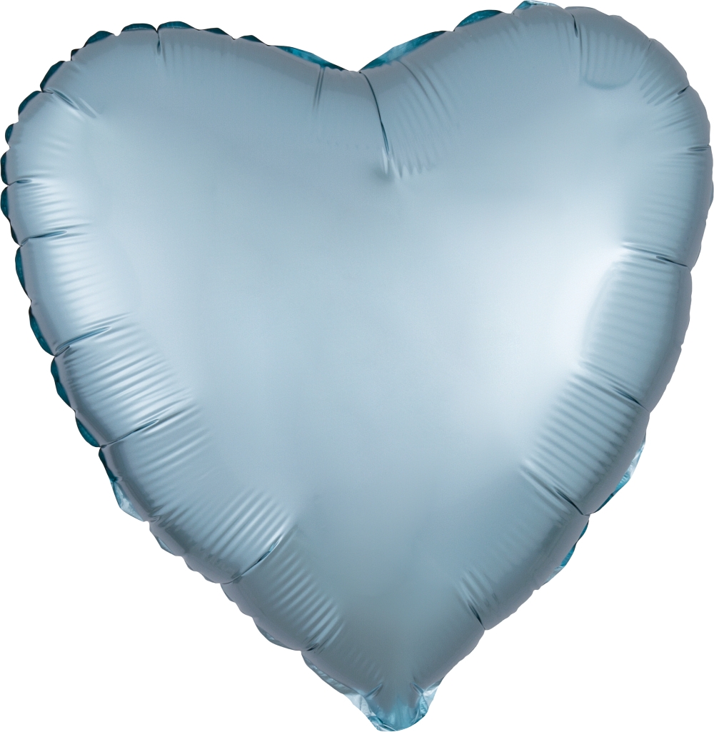 18" Satin Luxe Pastel Blue Heart balloon