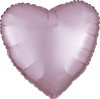 18" Satin Luxe Pastel Pink Heart balloon