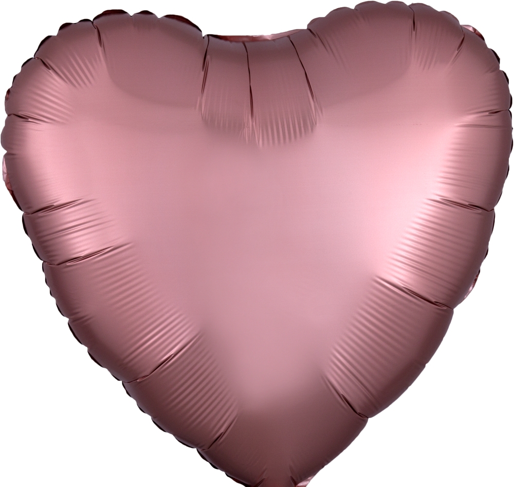 18" Satin Luxe Rose Copper Heart balloon