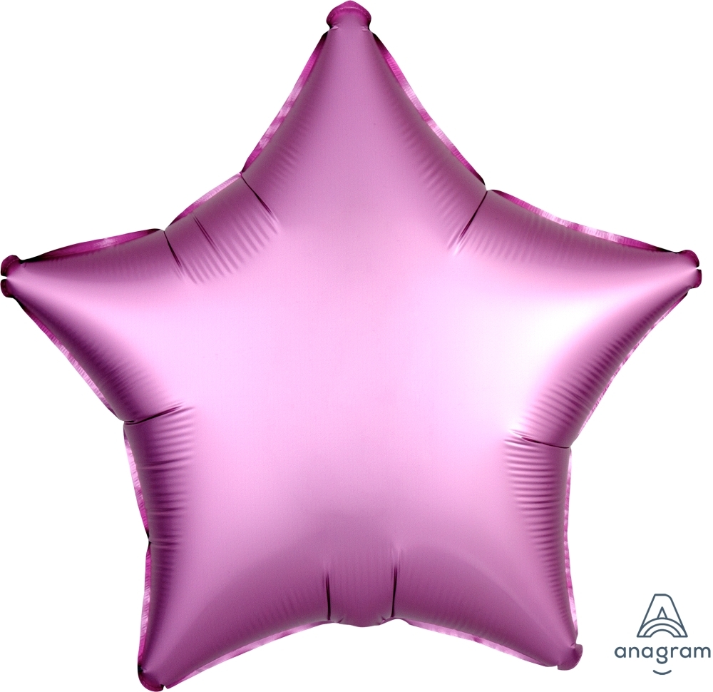 18" Satin Luxe Flamingo Pink Star balloon