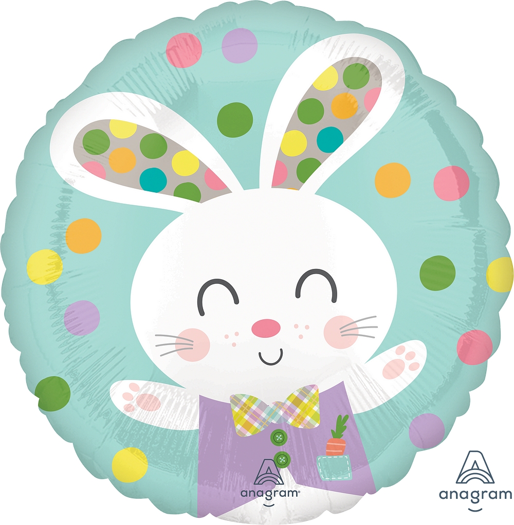 18" Spotted Bunny Easter Balloon