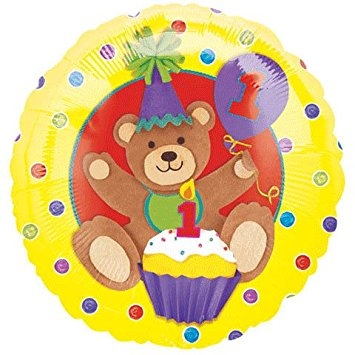 18" VLP Birthday Bear balloon