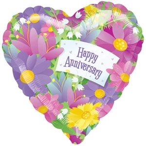 18" VLP Happy Anniversary Bouquet balloon