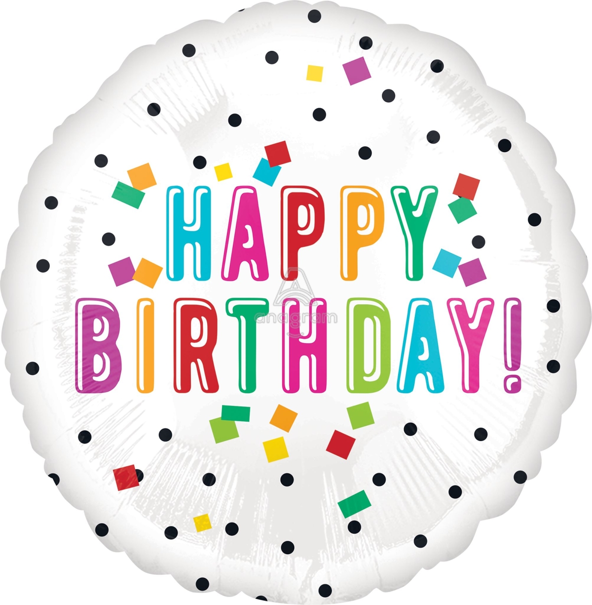 18" VLP Happy Birthday Confetti balloon