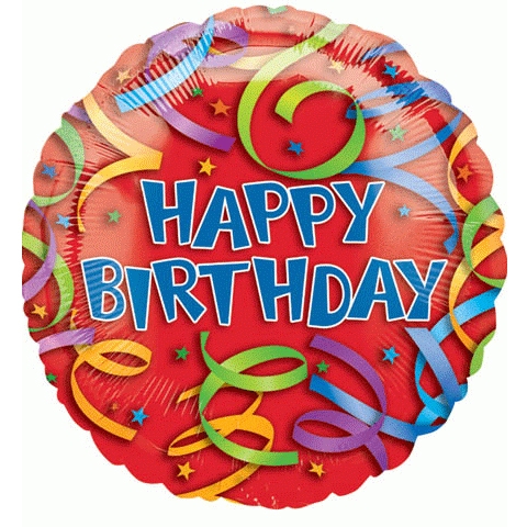 18" VLP Happy Birthday Streamers balloon
