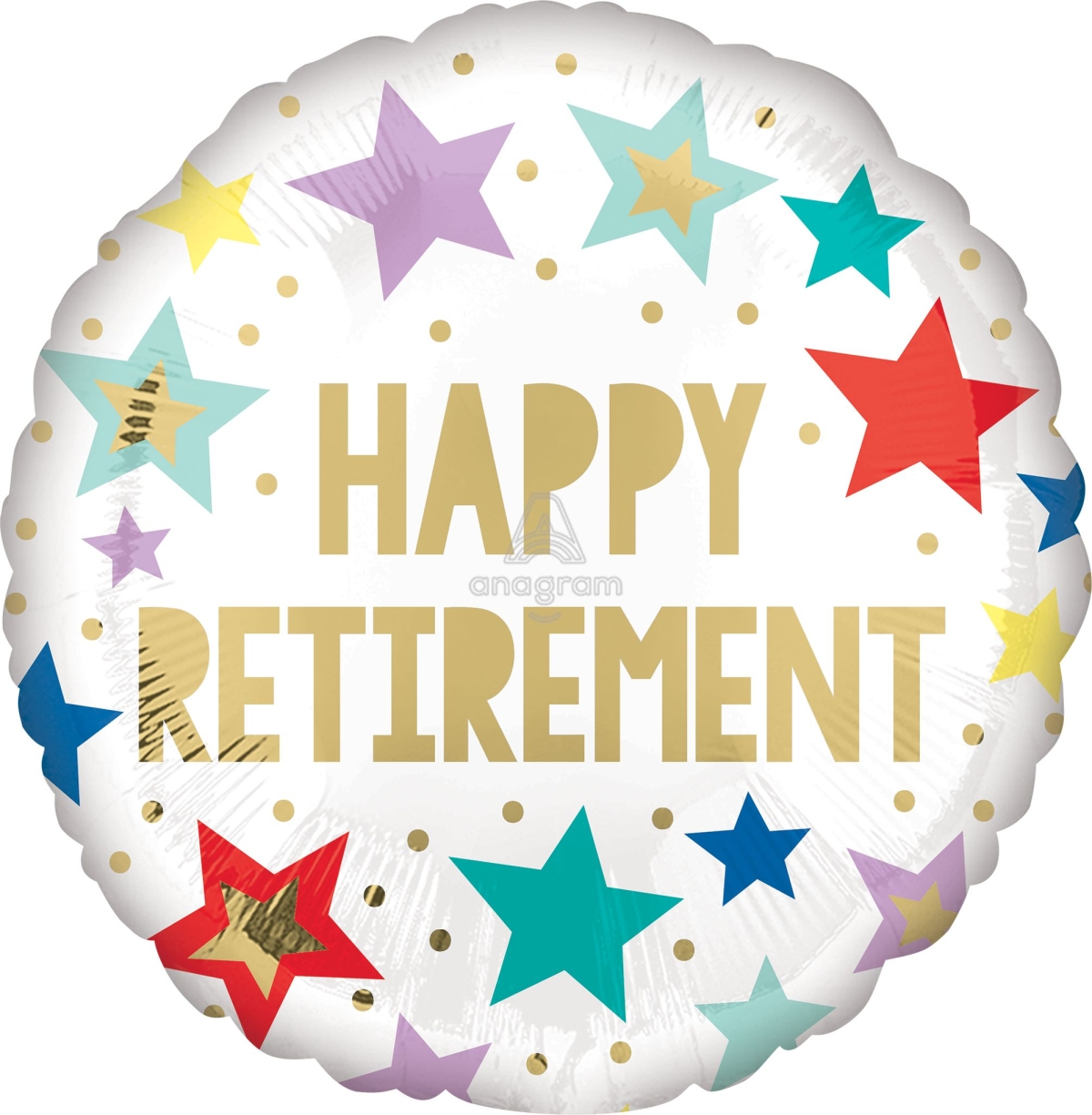 18" VLP Retirement White Stars balloon