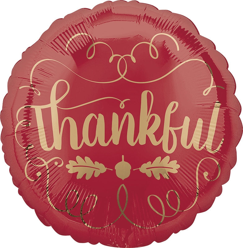 18" VLP Thankful Squiggles Thanksgiving balloon