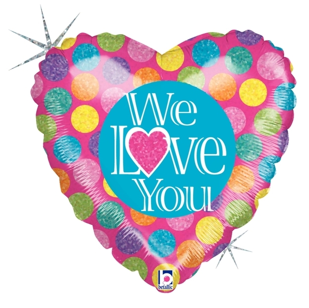 18" We Love You Holographic balloon