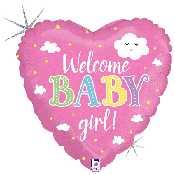18" Welcome Baby Girl balloon