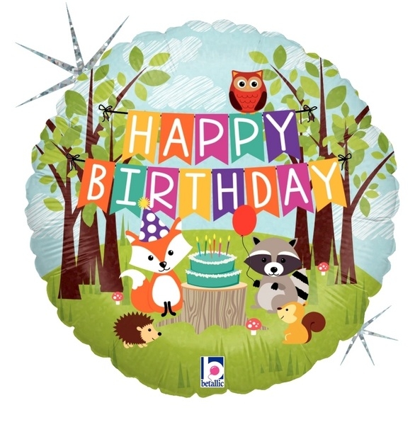 18" Woodland Birthday Party balloon