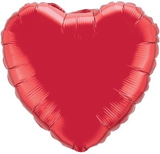 18" Foil Red Heart Metallic Red balloon