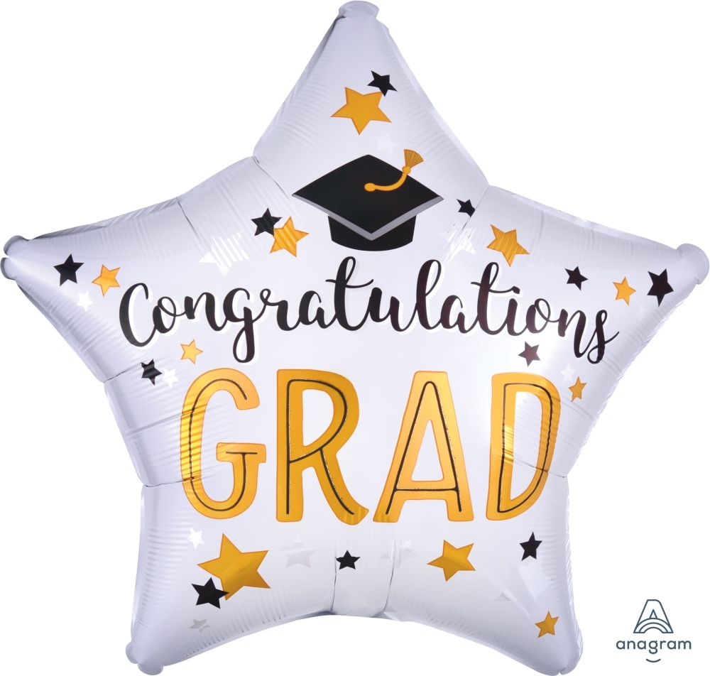 19" Congratulations Grad Star foil balloon