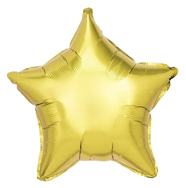 19" White Gold Star Balloon