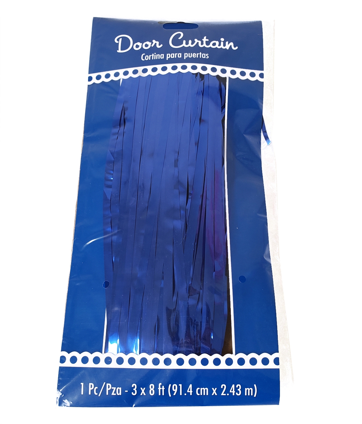 (1) Curtains Metallic 3ftx8ft - Bright Royal Blue