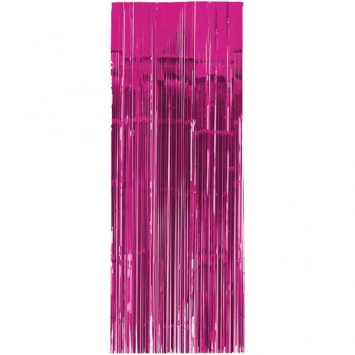 (1) Curtains Metallic 3ftx8ft - Pink