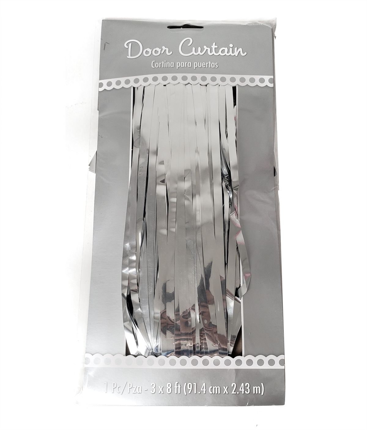 (1) Curtains Metallic 3ftx8ft - Silver