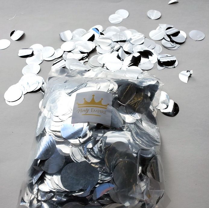 (200gr) 2.3cm Round Metallic Silver Confetti
