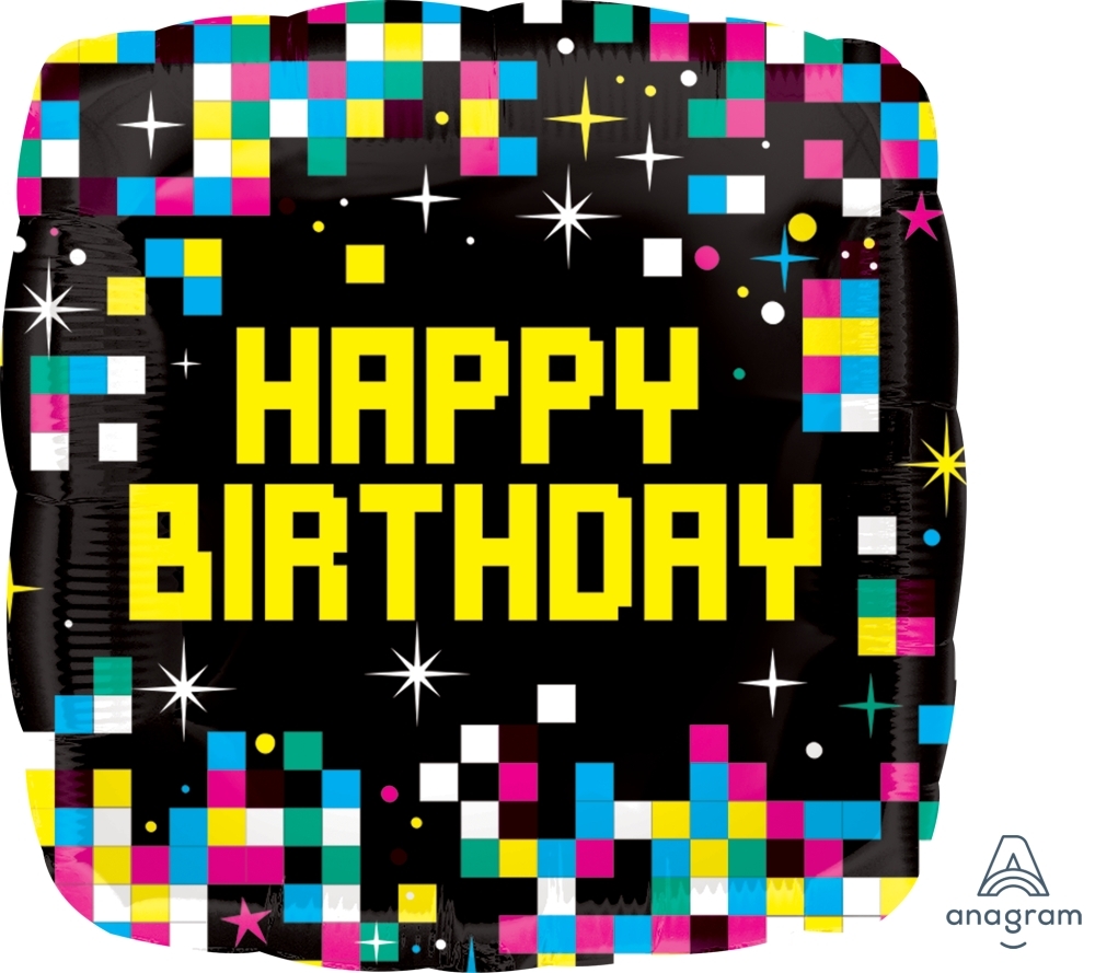 21" Birthday Pixels balloon