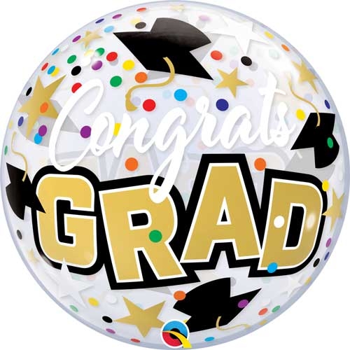 22" Bubble Bubble Congrats Grad Stars & Dots