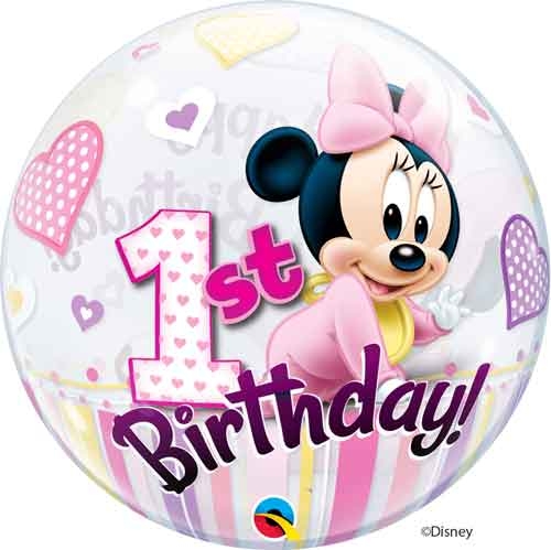 22" Bubble - Minnie Mouse 1st Birthday