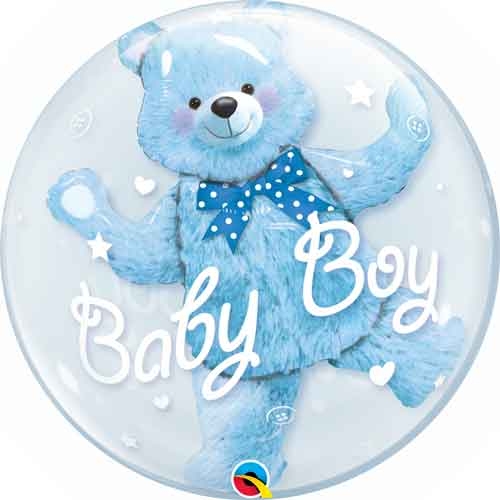 24" Dble Bubble - Baby Blue Bear