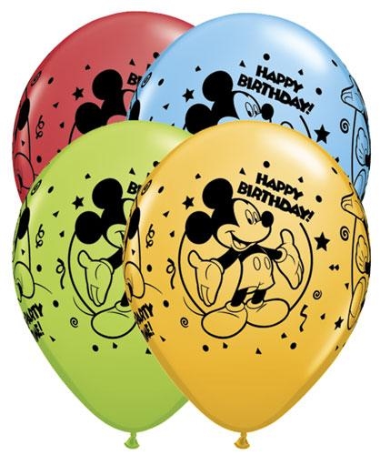 (25) 11" Birthday Mickey - Special Assorted balloons