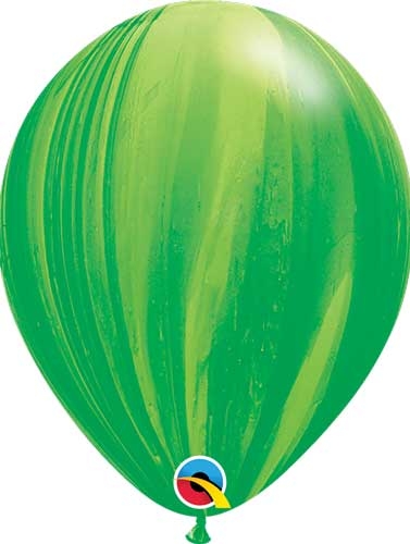 (25) 11" Green Rainbow - Super Agate balloons