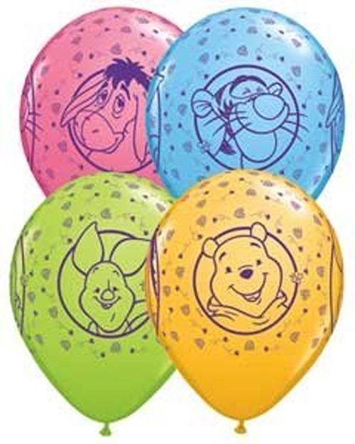 (25) 11" Pooh Characters - Assorted balloons