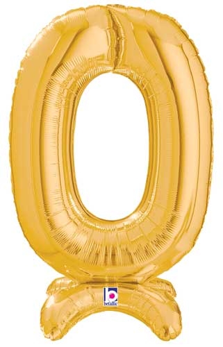 25" Number 0 Zero Gold Stand Up Self-Sealing Air-fill balloon