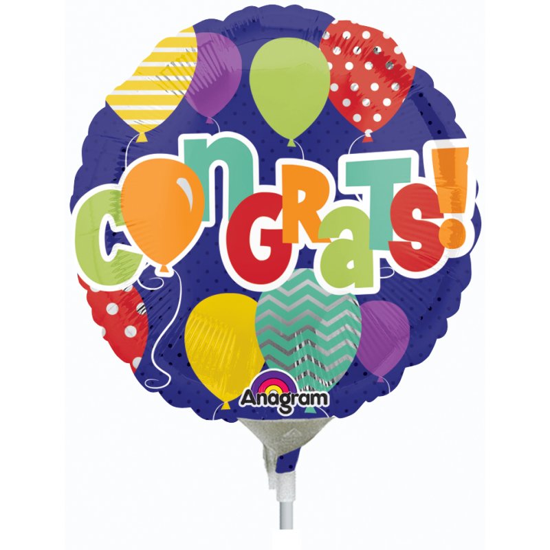4" Foil - Congrats! Balloons Airfill Heat Seal Required balloon