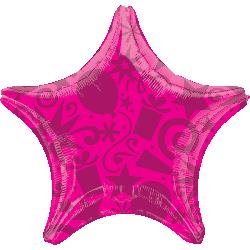 22" Foil Star Festive Magenta balloon