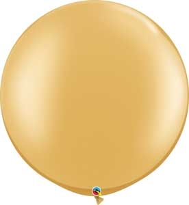 Q (2) 30" Pearl Gold - 36" est balloons