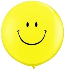 (2) 36" Smile Face - Yellow  balloons