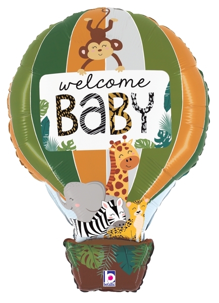 30" Jungle Animals Welcome Baby balloon