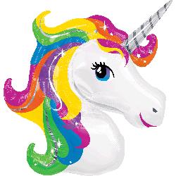 Shape - Rainbow Unicorn Head 33"X29" balloon
