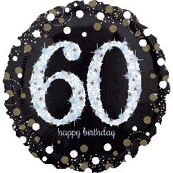 18" Foil Birthday 60 Sparkling Holographic balloon