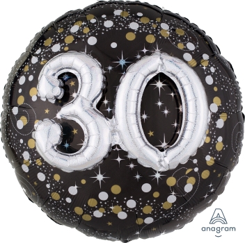 32" 30 Sparkling Birthday 3D Effect balloon