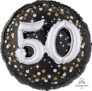 32" 50 Sparkling Birthday 3D Effect balloon