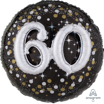 32" 60 Sparkling Birthday 3D Effect balloon