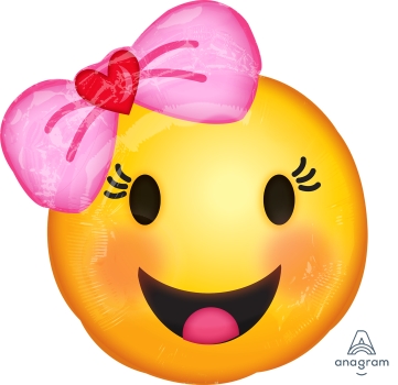 Jr Shape - Emoticon with Bow 18"x18" balloon