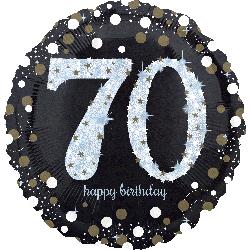 18" Foil Birthday 70 Sparkling Holographic balloon