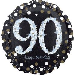 18" Foil Birthday 90 Sparkling Holographic balloon