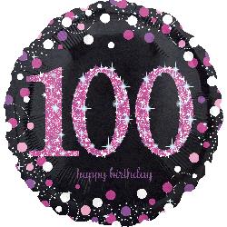 18" Foil Birthday 100 Pink Celebration balloon