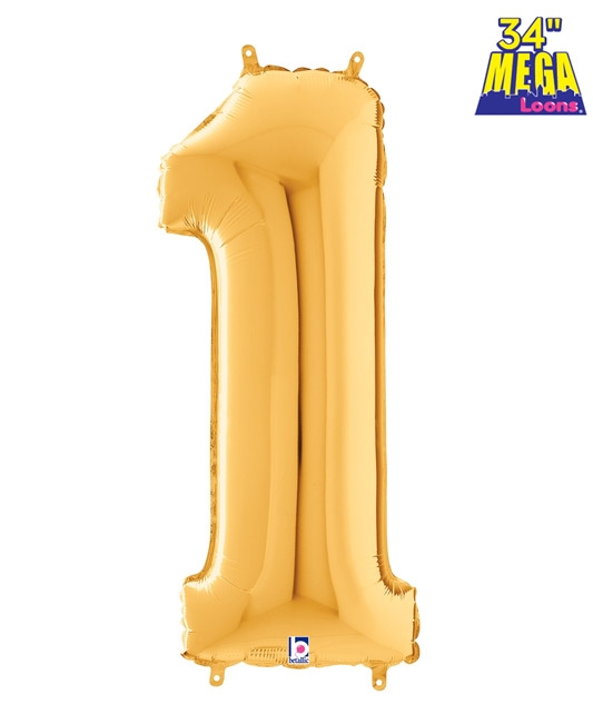 34" Number 1 Gold balloon