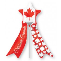 Canada Flag Star Mini Shape  /w ribbon 9"x24"