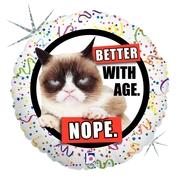18" Birthday Grumpy Cat Better - Better With Age balloon