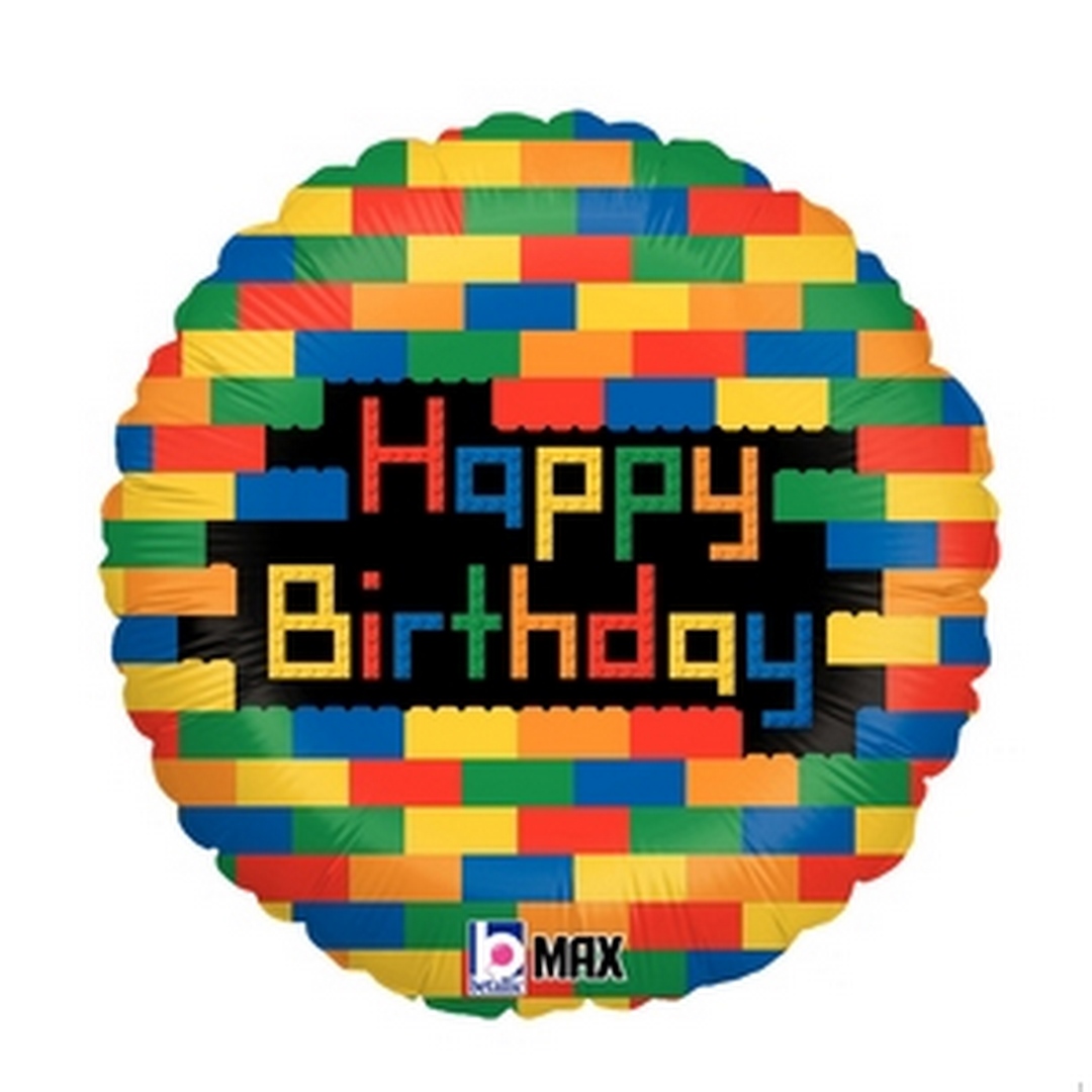 18" Birthday Blocks Birthday balloon