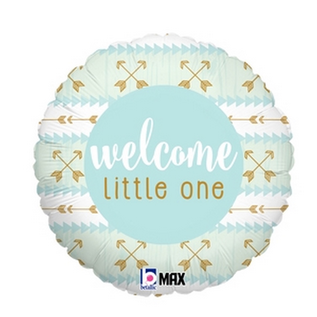 18" Welcome Little One - Blue balloon
