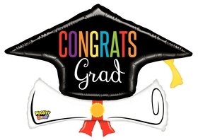 36" Mighty Congrats Grad Diploma balloon *Unpacked