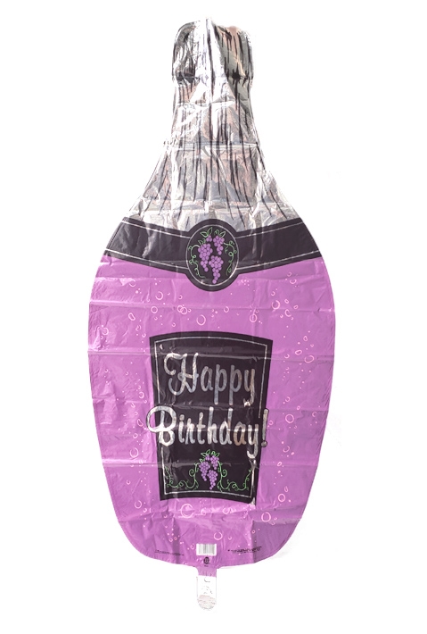 36" Shape Birthday Bottle Purple (Poly bagged) balloon